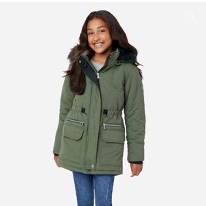 JUSTICE Hooded Parka Coat (Army Green)